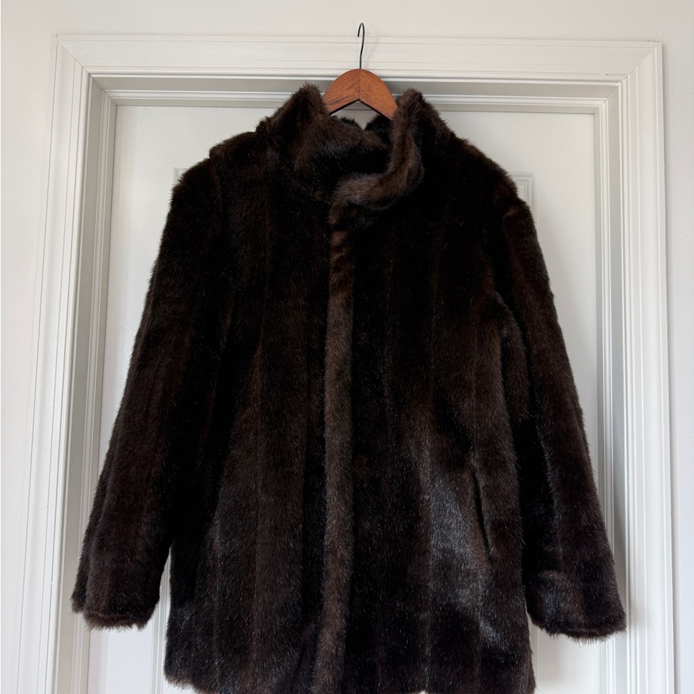 Vintage Rich Chocolate Faux Fur Rick lady old money mink coat